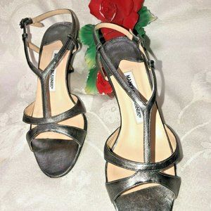 Manolo Blahnik Made in Italy Women Bronze Leather heel Sandals.
